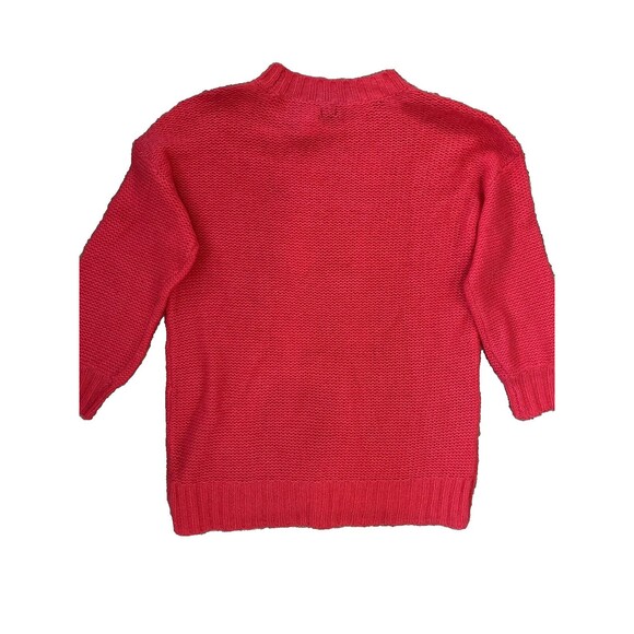 Aerie women Happy Place Cable Knit Sweater sz XS Salmon Pink Oversize Wool Blend - Picture 3 of 7